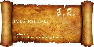 Bakó Rikarda névjegykártya